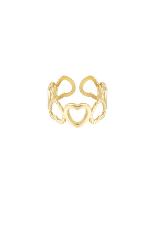 Ring verschillende hartjes - goud h5 
