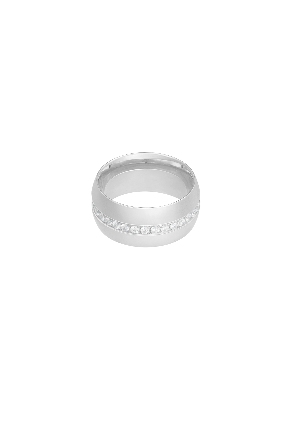 Ring wide with stones - silver h5 