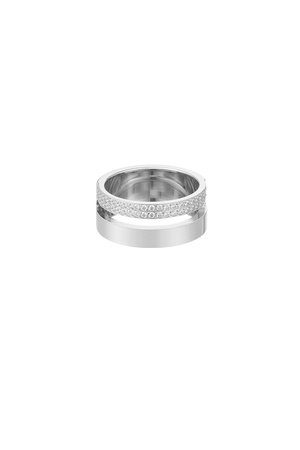 Ring dubbel met steentjes - zilver h5 