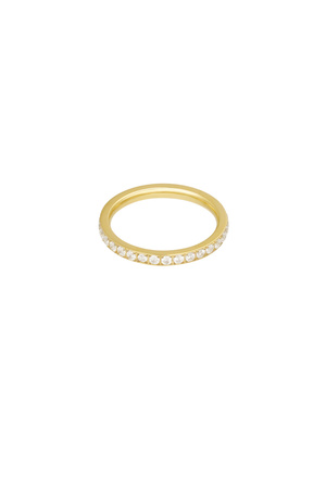 Ring subtiel steentjes - goud h5 