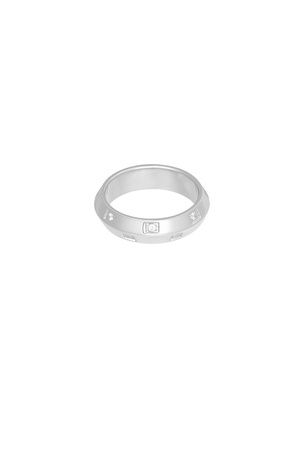 Ring aesthetic steentjes - zilver h5 
