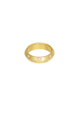 Ring aesthetic steentjes - goud h5 