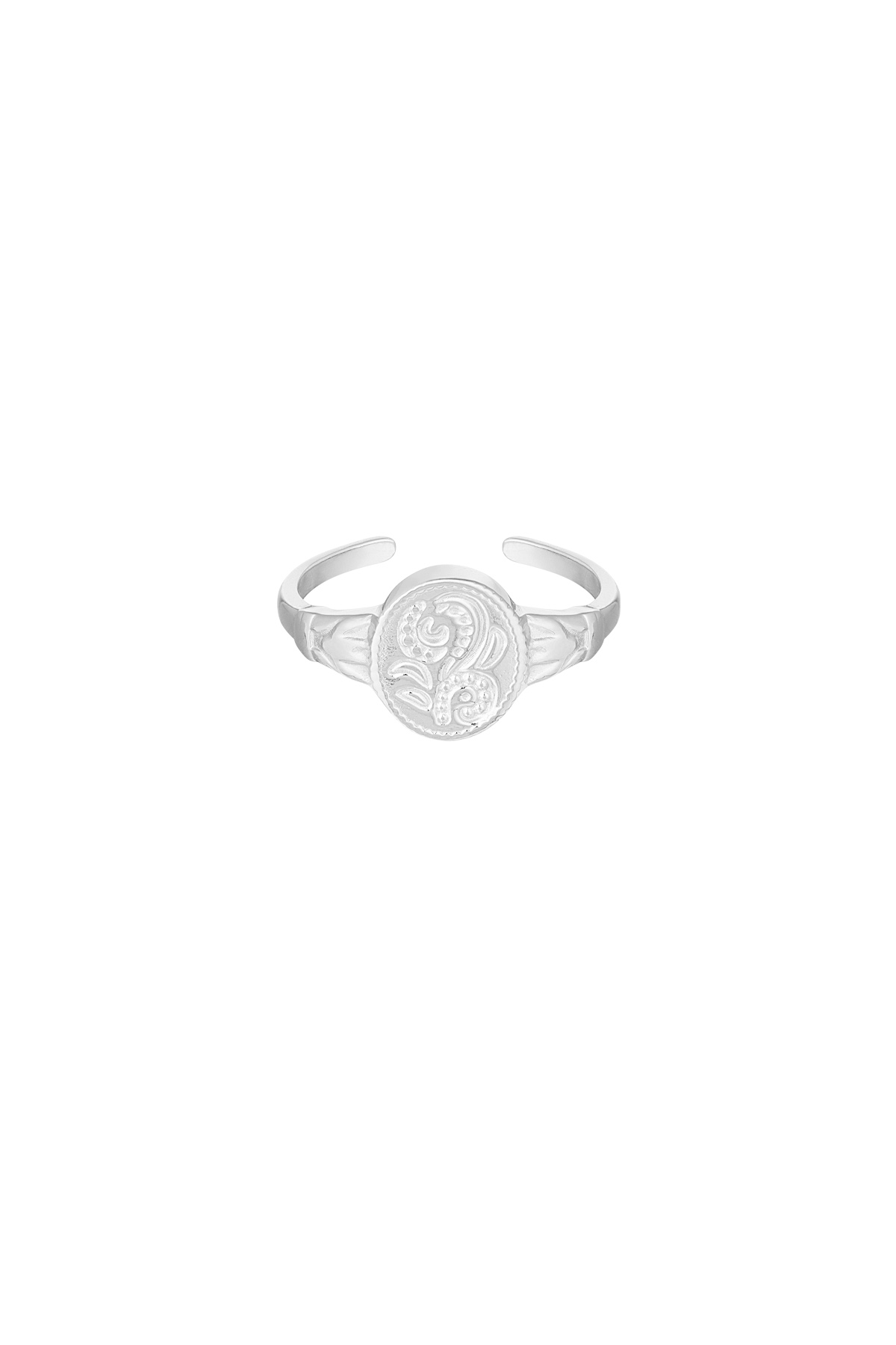 Ring bloem one size - zilver