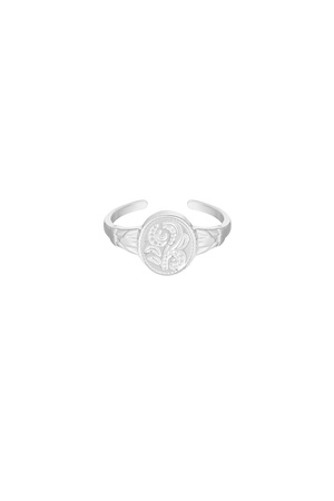 Ring flower one size - silver h5 