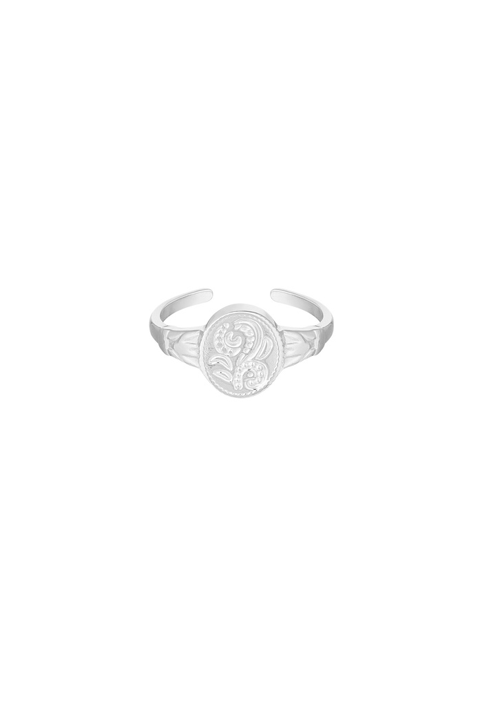 Ring bloem one size - zilver 