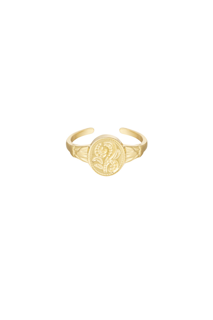 Ring bloem one size - goud 