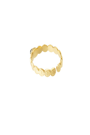 Ringblätter mit Stein - Gold/Beige h5 Bild3