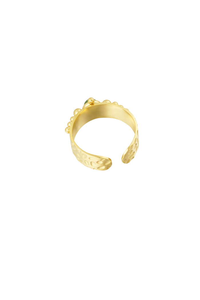 Ring steen met versiersel - goud/groen Afbeelding5