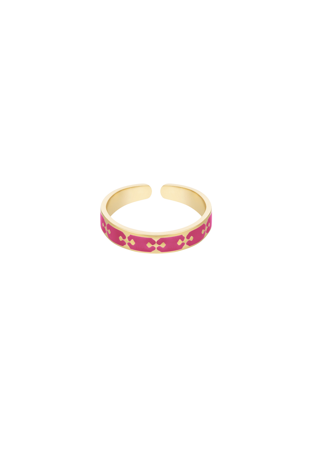 Ring colorful print - gold/fuchsia h5 