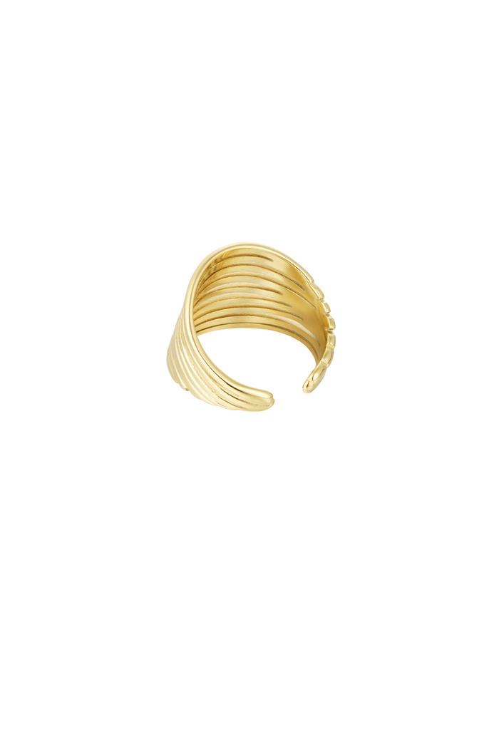 Ring cut out lijntjes - goud Afbeelding3