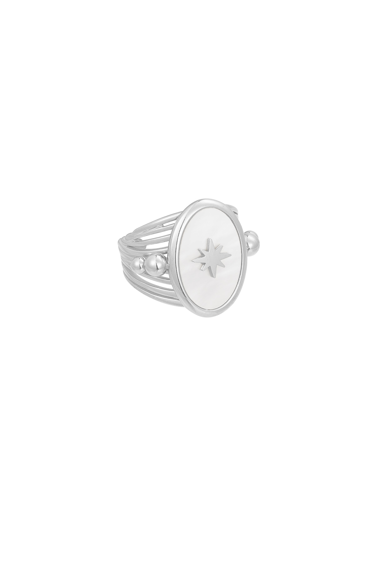 Anello stella smaltata - Colore argento 2