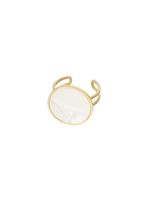 Ring modern - goud/wit h5 