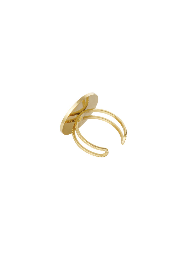Ring modern - goud/wit Afbeelding3