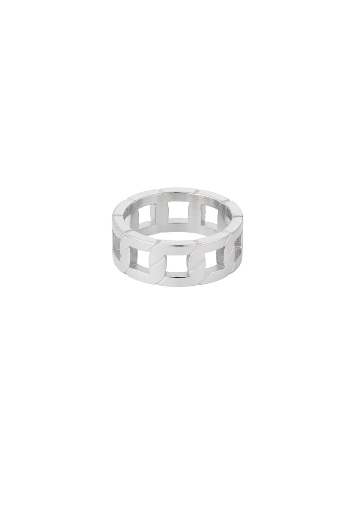 Men's ring link - silver 