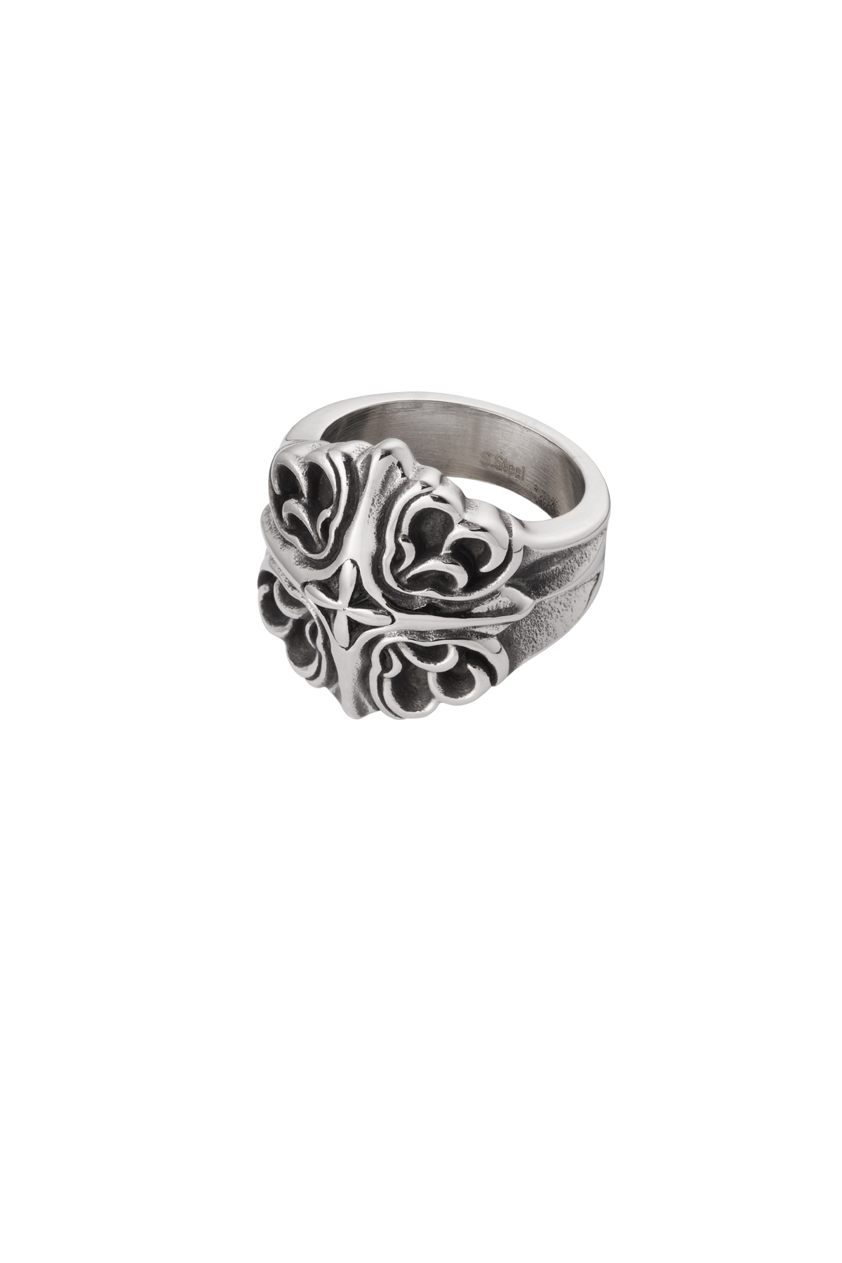 Men's ring ornament subtle - silver 