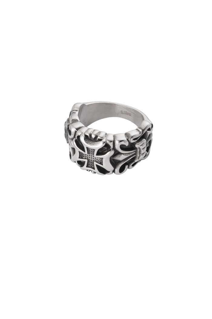 Heren ring ornament - zilver 