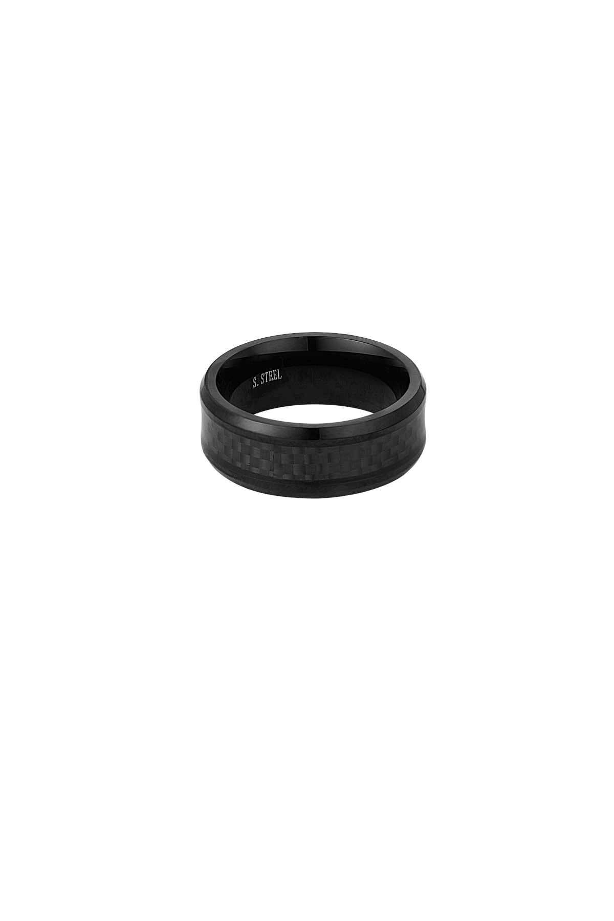 Erkek yüzüğü zikzak - siyah h5 