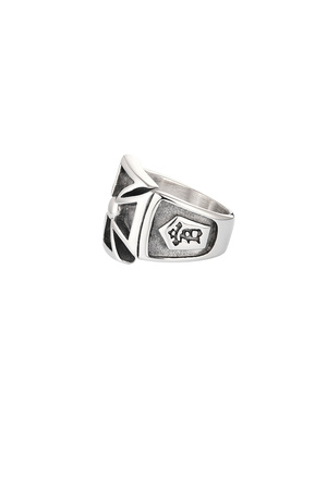 Heren ring kruis - zilver h5 Afbeelding5