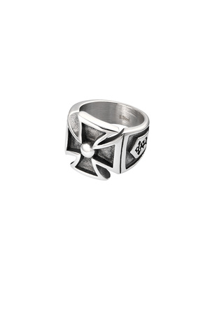 Heren ring kruis - zilver h5 