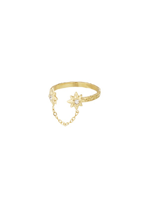 Star ring with chain - gold h5 