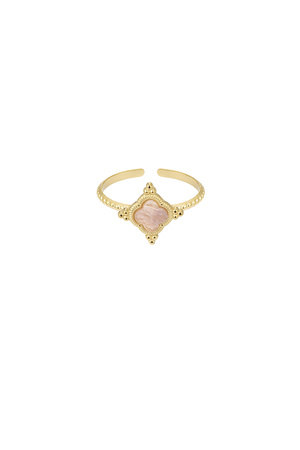 Clover ring with stone - purple h5 