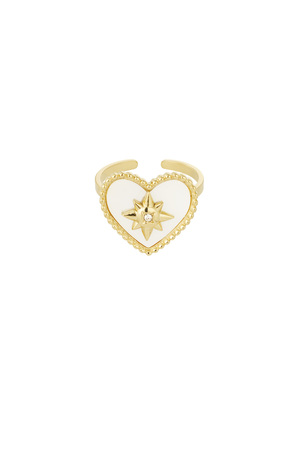 Anello Love con pietra - oro bianco h5 