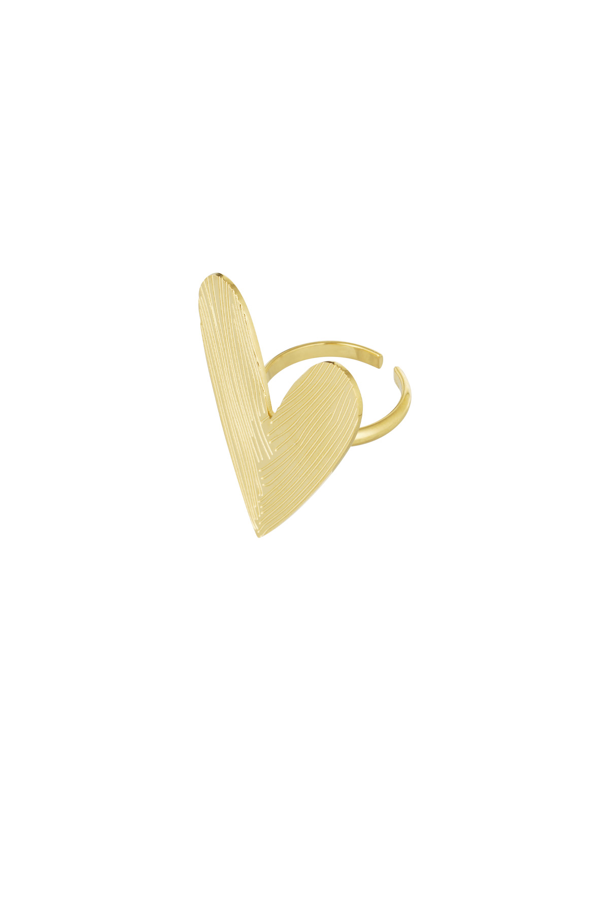 Ring lovely heart large - Gold color