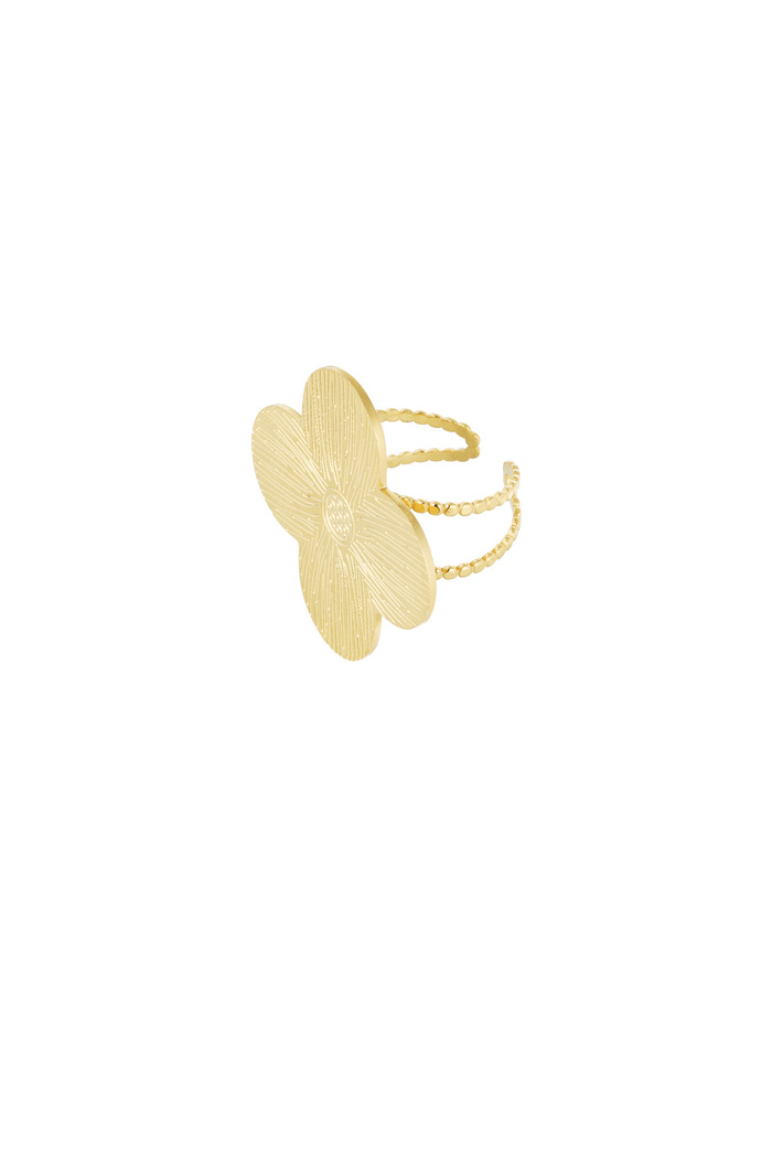 Anello di tendenza trifoglio - Oro Immagine5