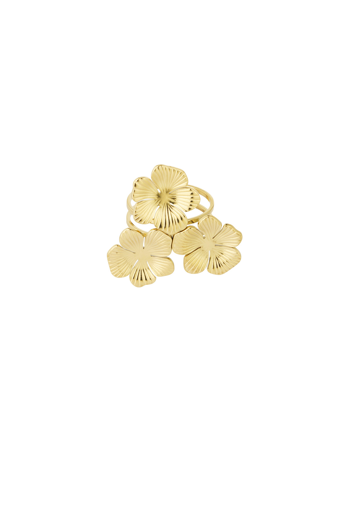 Bohemian flower ring - Gold h5 