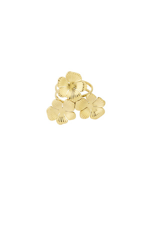 Bohem çiçekli yüzük - Altın h5 