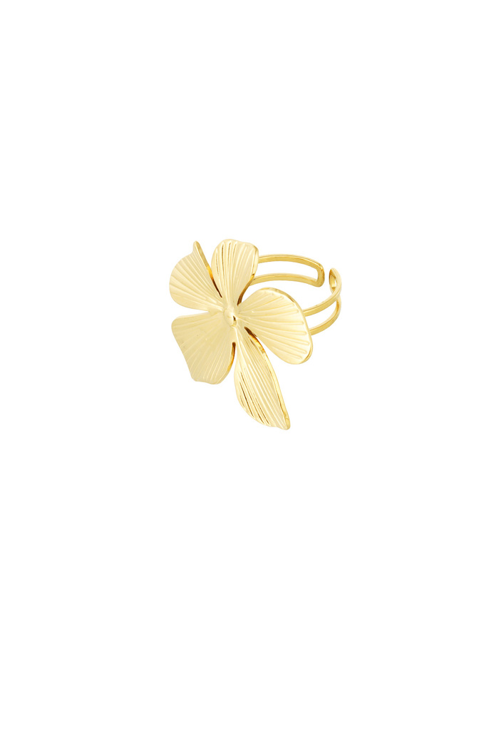 Ring grote bloem - goud Afbeelding4
