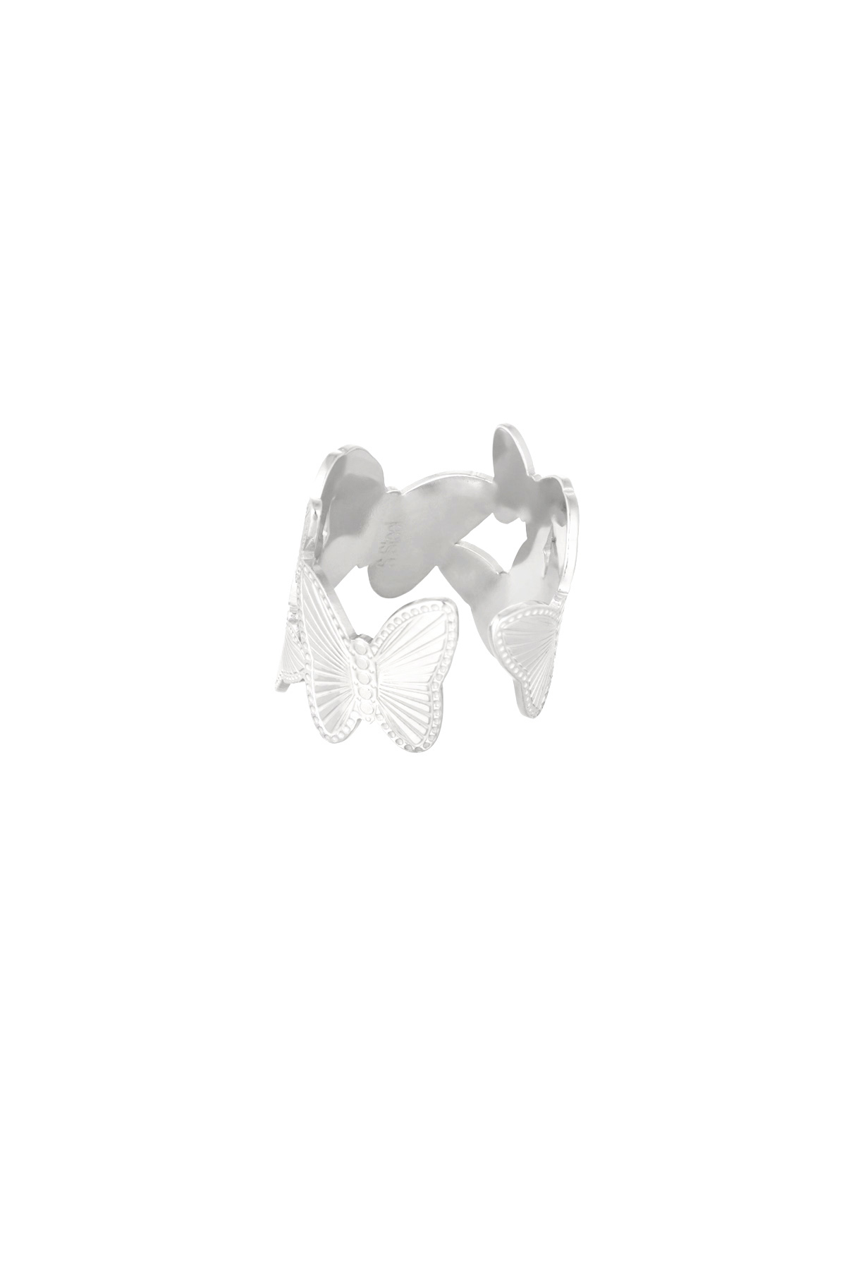 Ring vlinders groot- Zilver h5 Afbeelding2