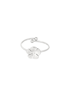 Ring with cute flower - Silver h5 