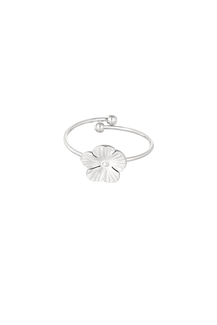 Ring with cute flower - Silver 