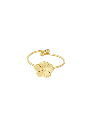 Ring with cute flower - Gold h5 