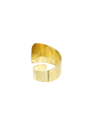 Twisted ring with structure - gold  h5 Picture3