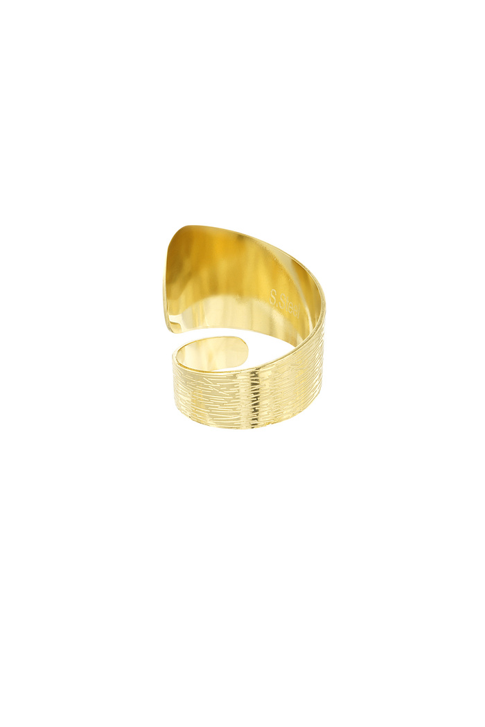 Twisted ring with structure - gold  Picture3