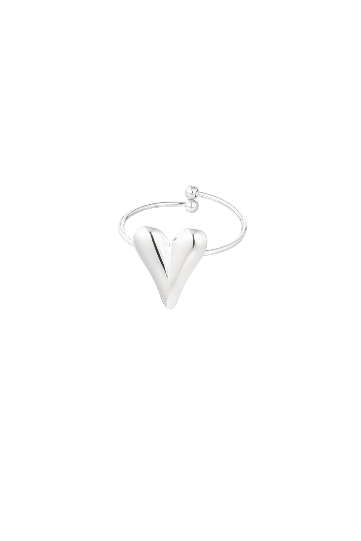 Aesthetic heart ring - silver