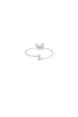 Anello a farfalla semplice - argento  h5 Immagine3