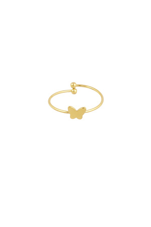 Simpele vlinder ring - goud  h5 