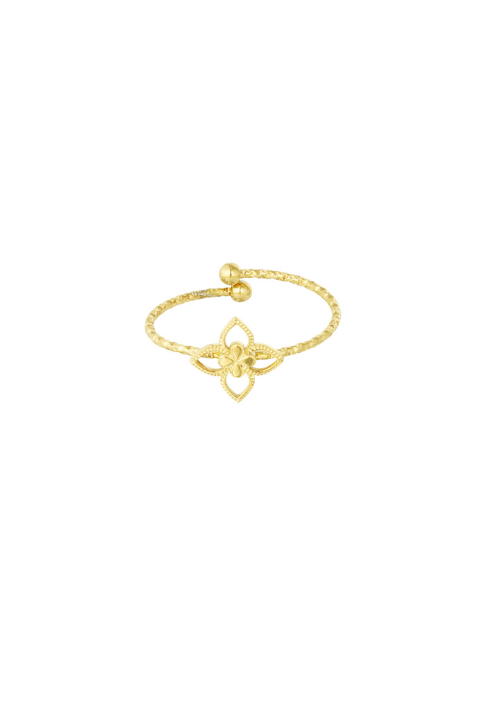 Grazioso anello con trifoglio - Oro 