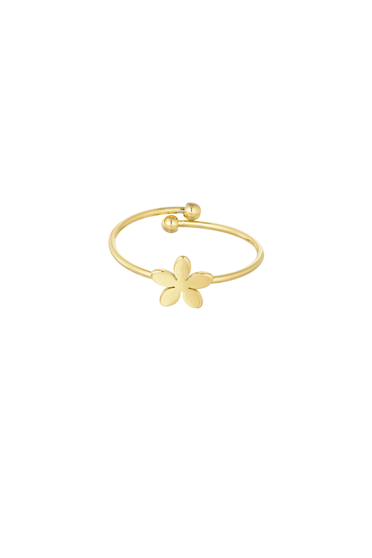 Basic ring with flower - Gold