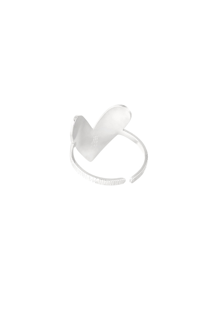 Ring met groot hart - zilver Afbeelding6
