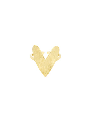 Anello con cuore grande - oro  h5 