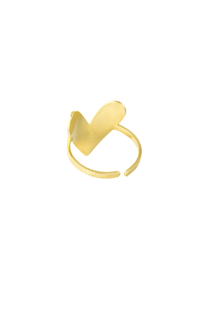 Ring met groot hart - goud  Afbeelding6