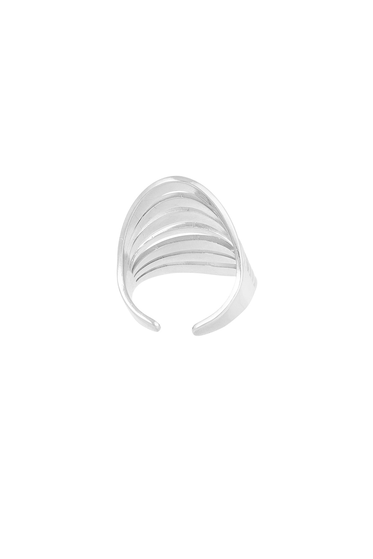 Grote gelaagde ring - zilver h5 Afbeelding4