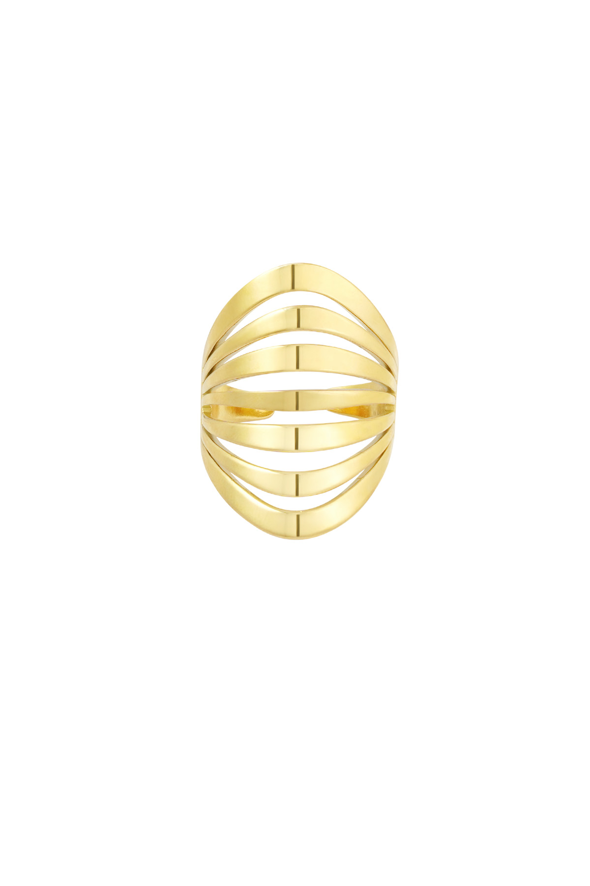 Large layered ring - gold