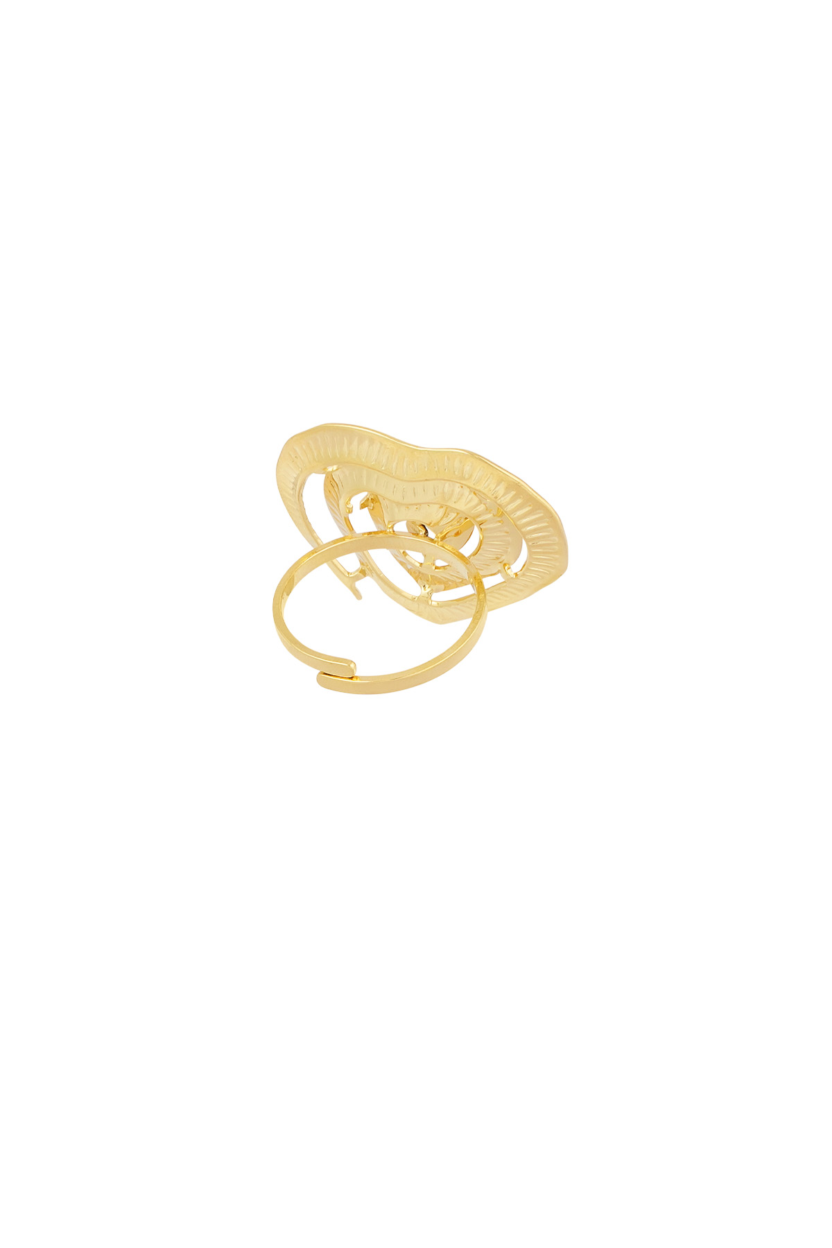 Statement heart ring with pearl - gold Picture3