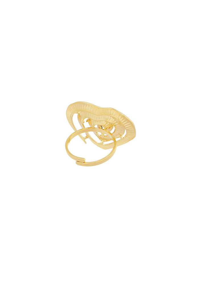 Statement heart ring with pearl - gold Picture3