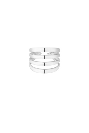Vintage four-layer ring - silver h5 
